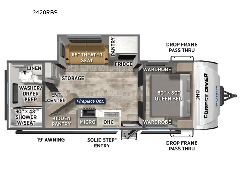 2026 Forest River Puma Tracks 2420RBS floor plan