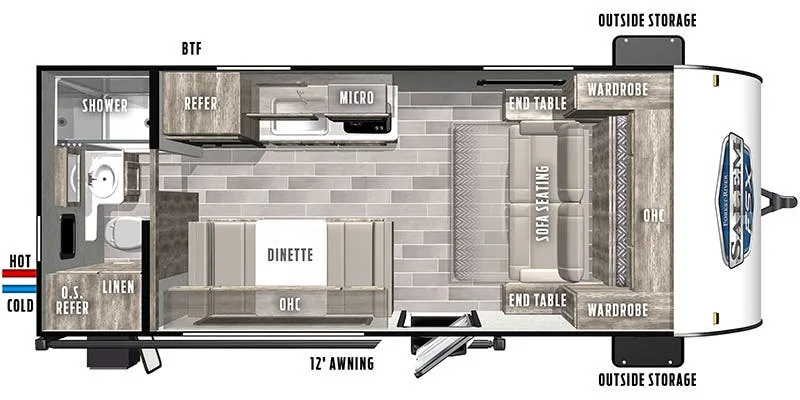 2021 Forest River Salem FSX 167RBK - Floor plan
