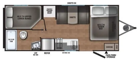 2027 Shasta Compact 18DBL - Floor plan