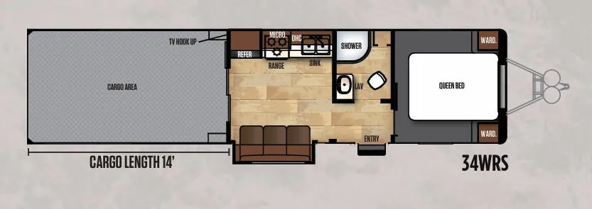 Forest River Work and Play FRP 34WRS floor plan