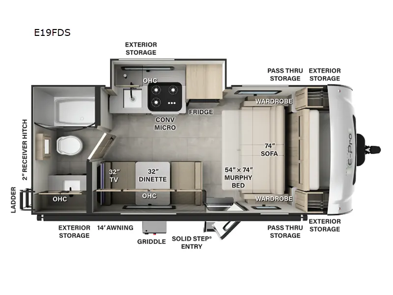 2026 Forest River Flagstaff E-Pro E19FDS - Floor plan