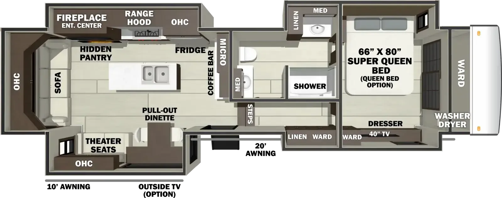 Forest River RiverStone 38BMB floor plan