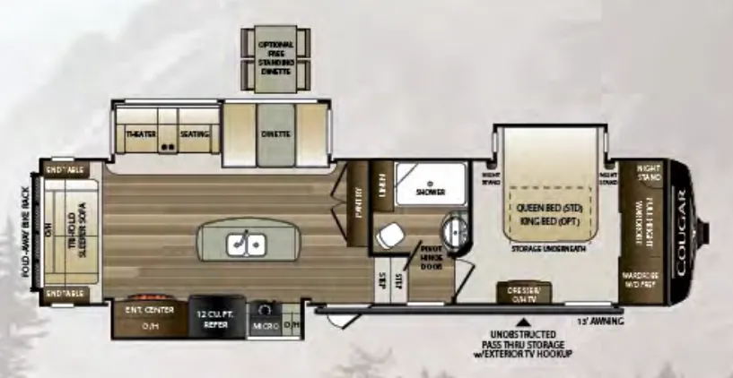Keystone Cougar 310RLS floor plan