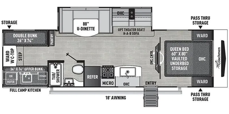Coachmen Freedom Express Ultra Lite 292BHDS floor plan