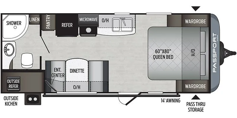 Keystone Passport SL Series 197RBWE floor plan