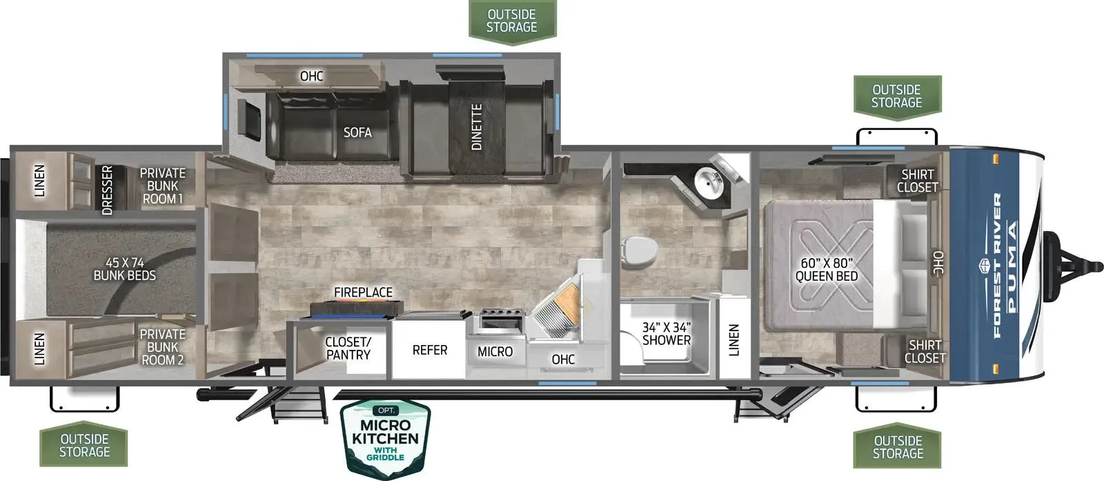 Palomino Puma 337BH floor plan