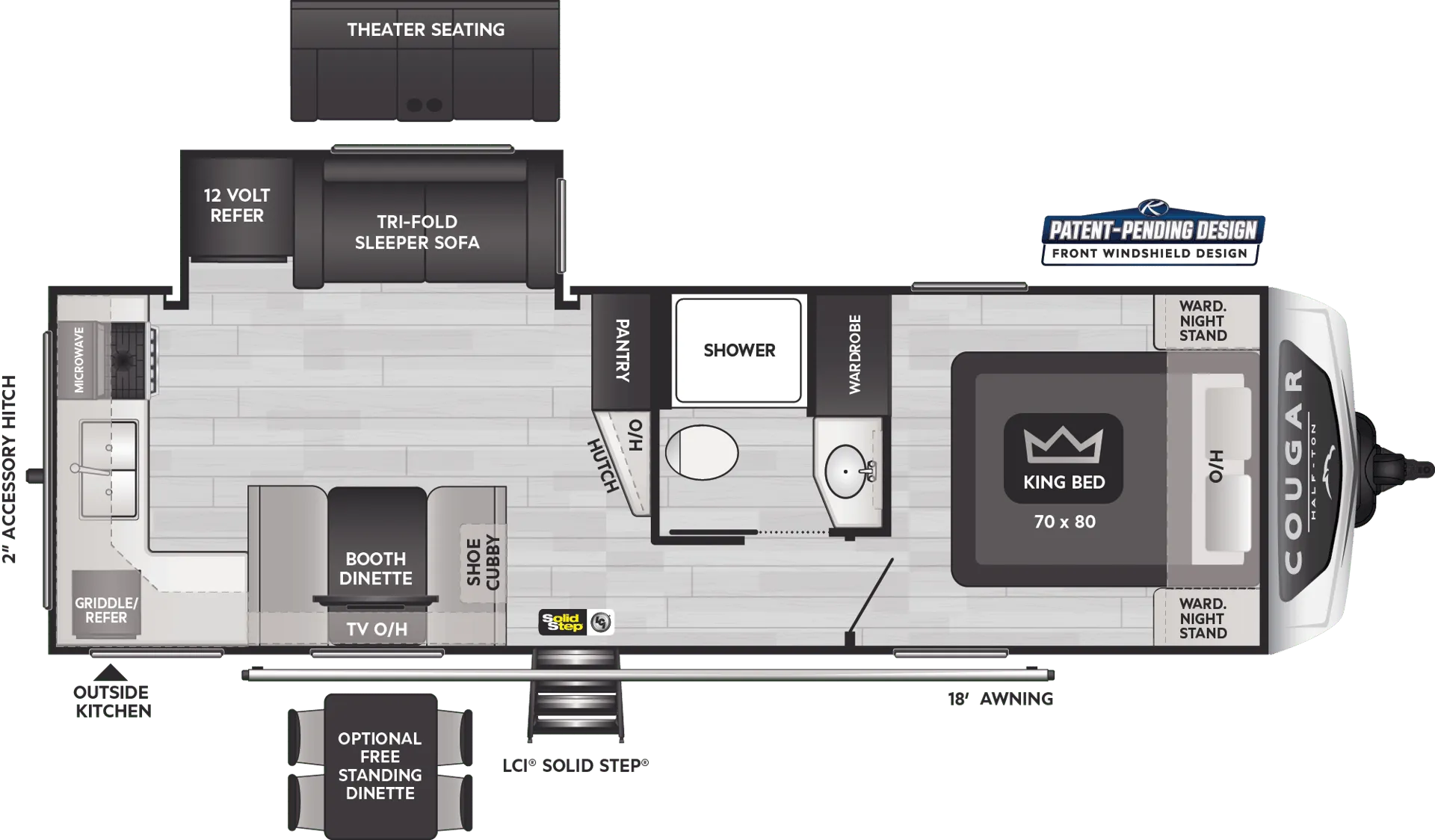 2024 Keystone Cougar Half-Ton 25MLEWE - Floor plan