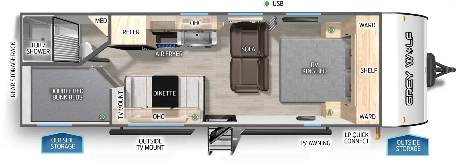 2026 Forest River Cherokee Grey Wolf 26DJSE - Floor plan