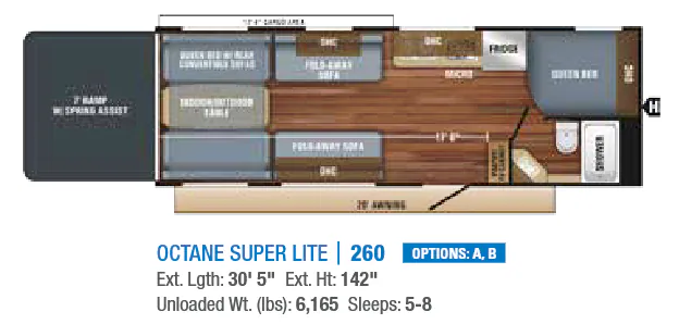 Jayco Octane Super Lite 260 floor plan