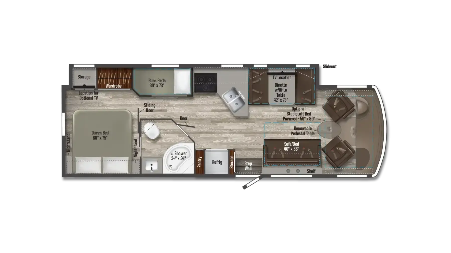 Winnebago Vista 31B floor plan