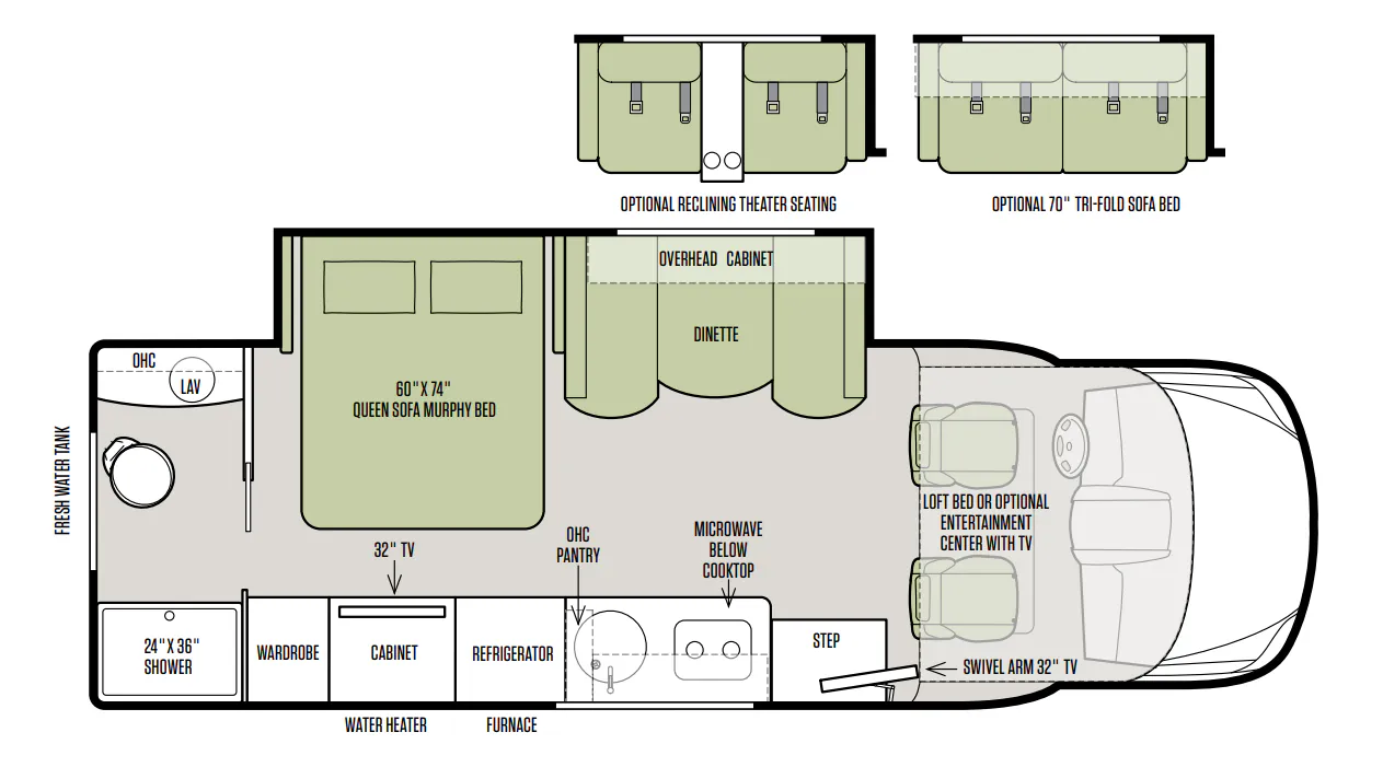 Tiffin Wayfarer 25 RW floor plan