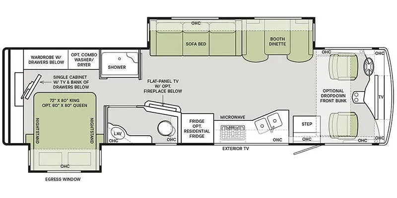 2023 Tiffin Open Road Allegro 32 SA - Floor plan