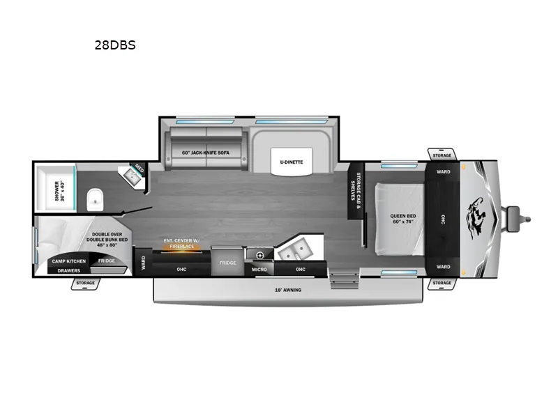 2026 Open Range Open Range Colt 28DBS - Floor plan