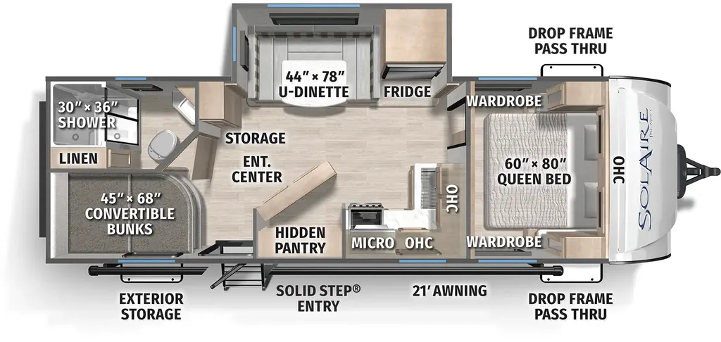 2026 Forest River Solaire 2430BHS floor plan