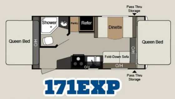 Keystone Passport Express 171EXP floor plan