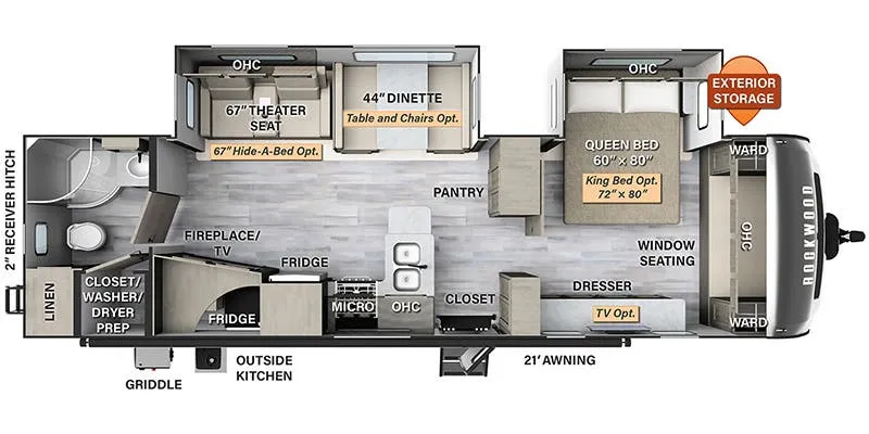 2023 Forest River Rockwood Ultra Lite 2912BS - Floor plan