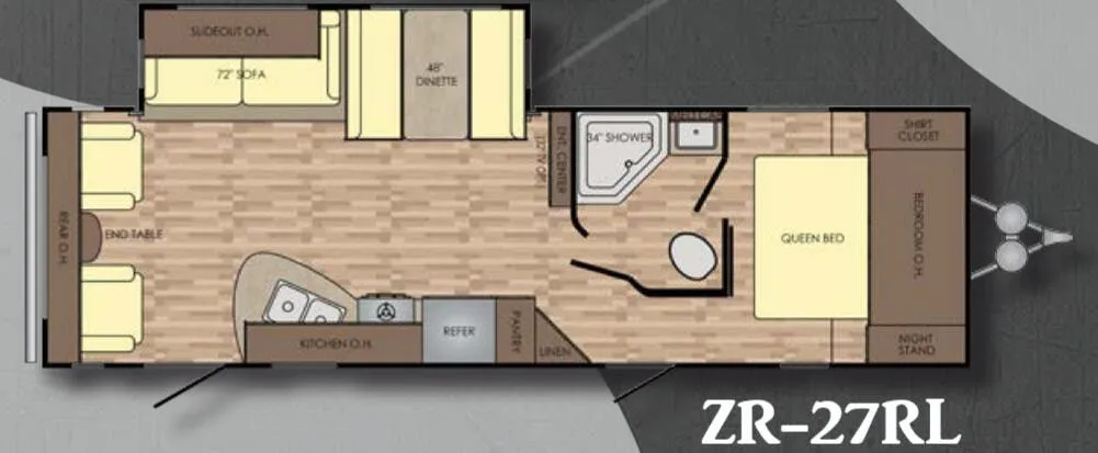 2017 CrossRoads Zinger 27RL floor plan