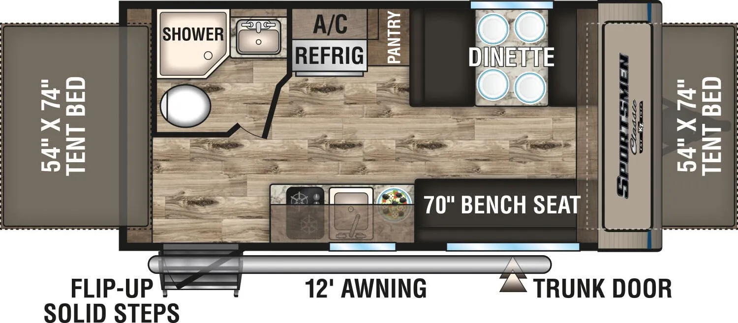 K-Z Sportsmen Classic 160RBT floor plan