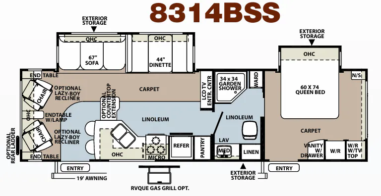 Forest River Rockwood Signature Ultra Lite 8314BSS floor plan