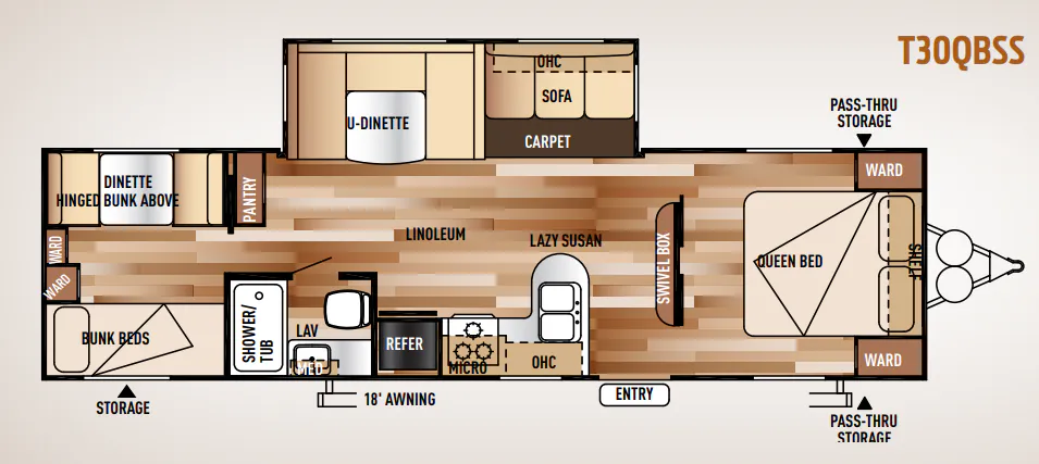 Forest River Wildwood 30QBSS floor plan