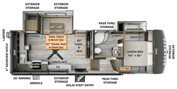 Forest River Rockwood Signature R301RK floor plan
