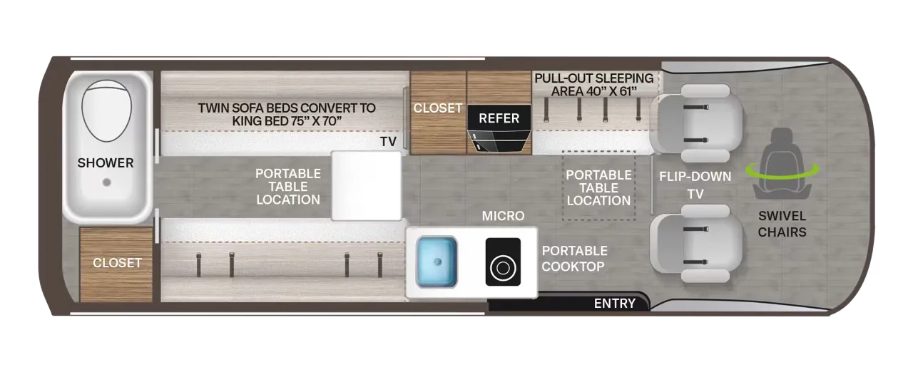 2027 Thor Motor Coach Sanctuary 24A - Floor plan