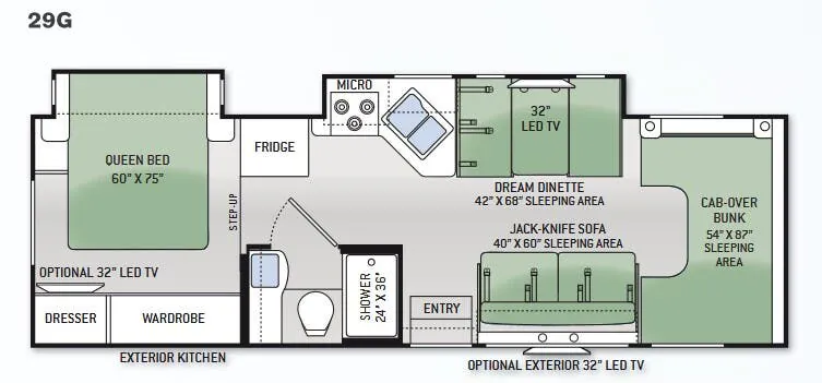 Thor Motor Coach Four Winds 29G floor plan