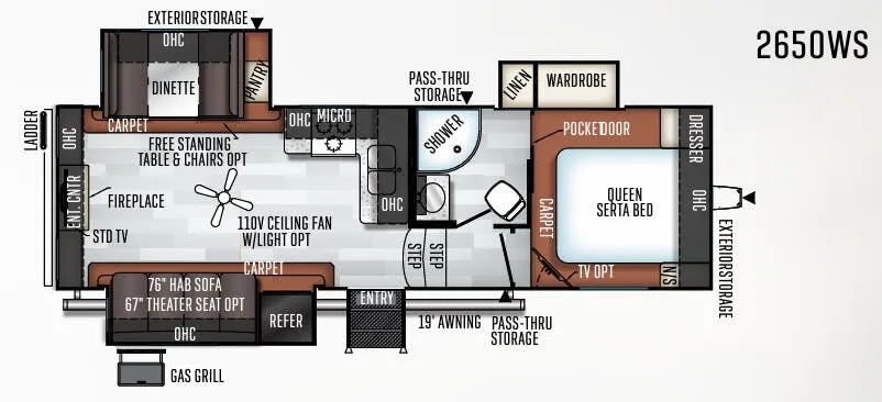 Forest River Rockwood Ultra Lite 2650WS floor plan