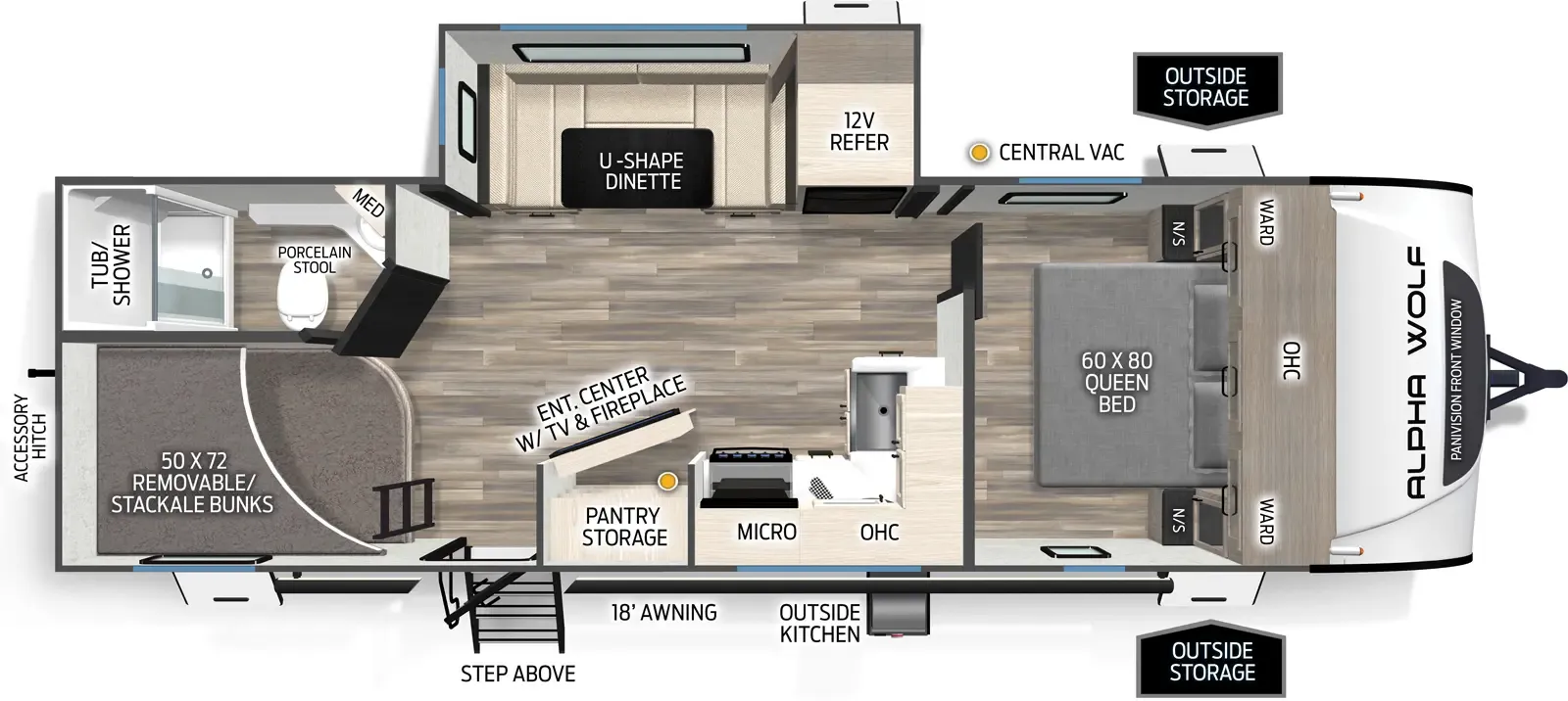 2026 Forest River Cherokee Alpha Wolf 24TRUNK - Floor plan