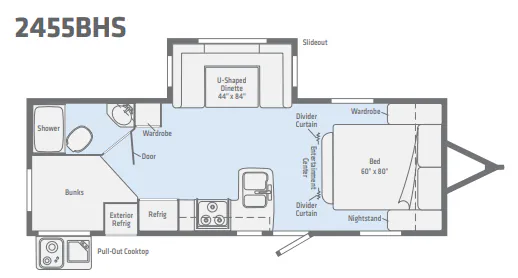 Winnebago Minnie 2455BHS floor plan