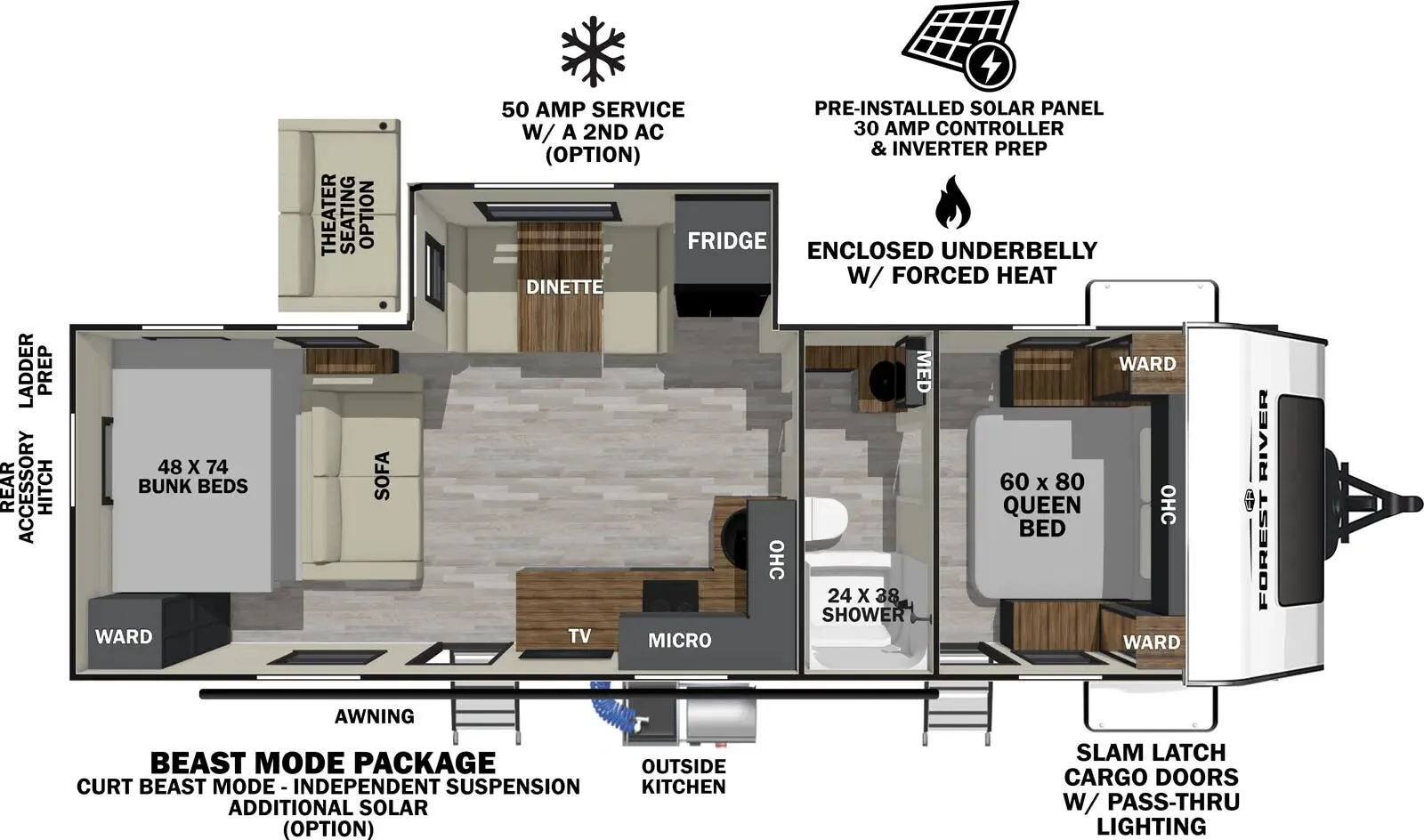 Forest River IBEX 25RBH floor plan