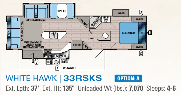 Jayco White Hawk 33RSKS floor plan
