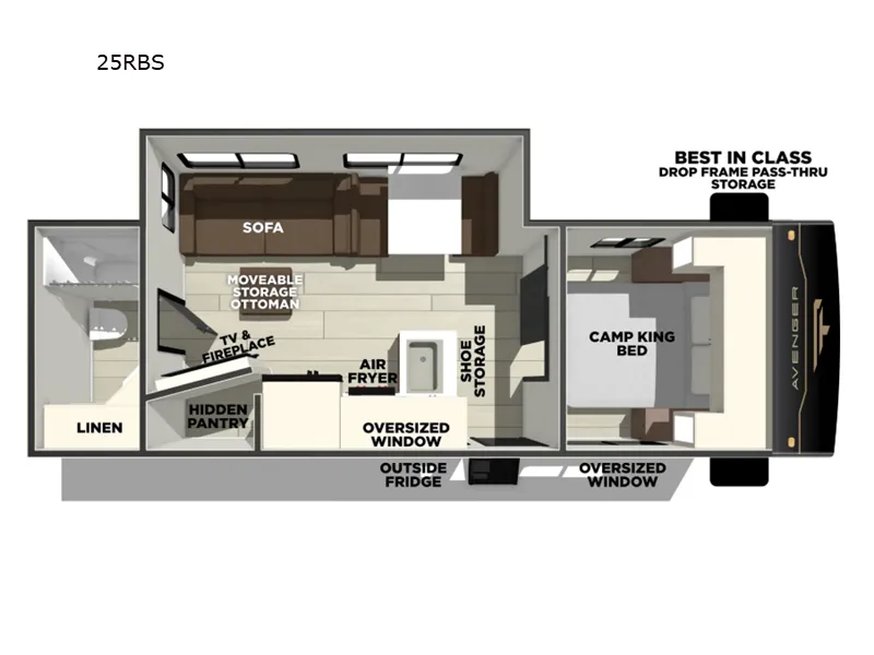 2027 Prime Time RV Avenger 25RBS - Floor plan