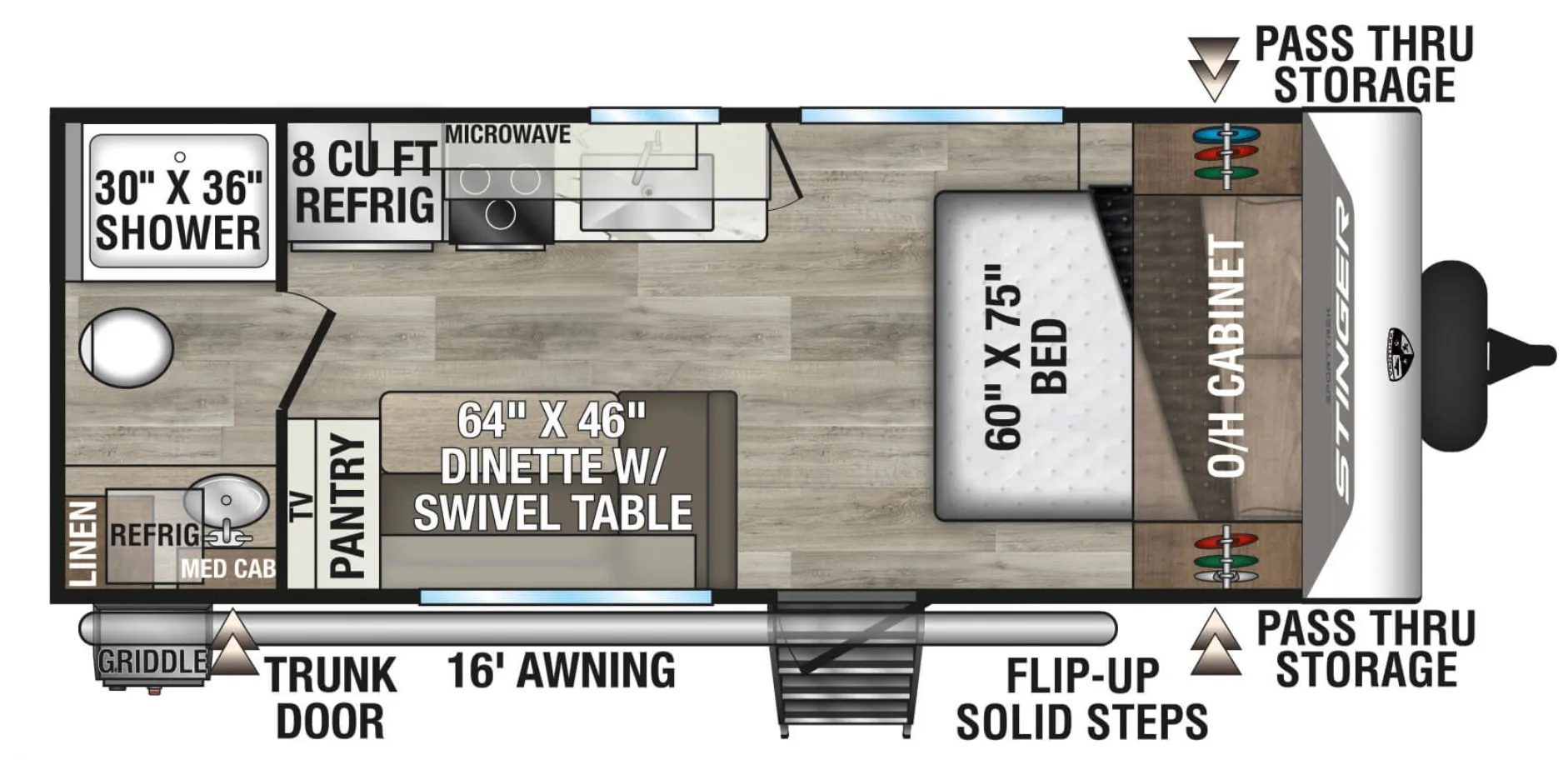 2026 VENTURE RV SPORTTREK STINGER 192VRB - Floor plan