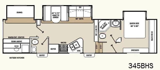 Coachmen Chaparral 345BHS floor plan