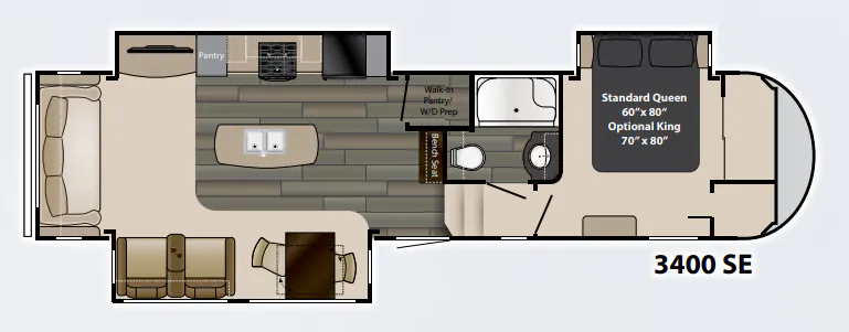 2016 Heartland Gateway 3400SE floor plan