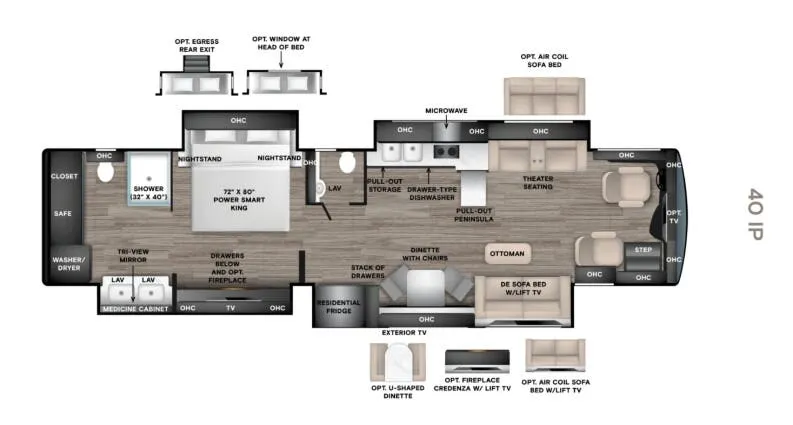 2027 Tiffin Allegro Bus 40 IP - Floor plan