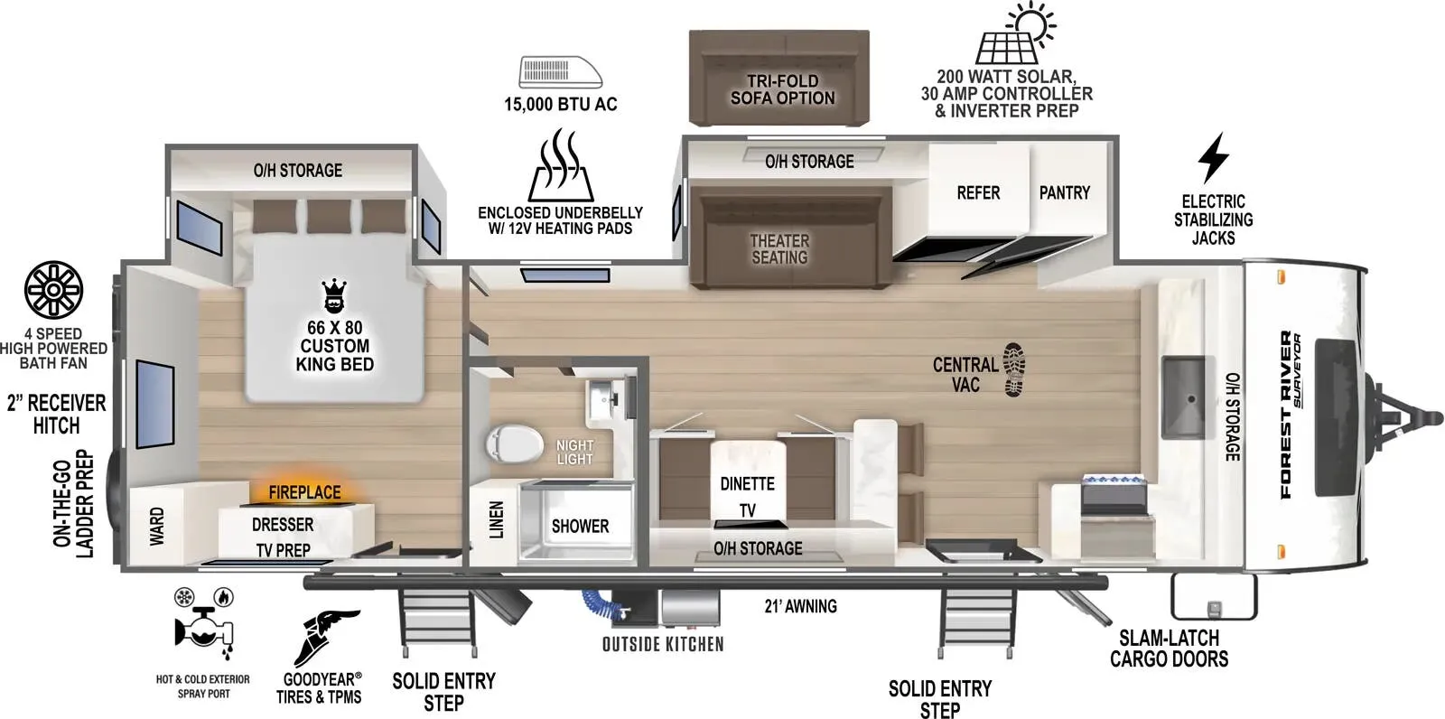 2025 Forest River Grand Surveyor 275FKBS - Floor plan