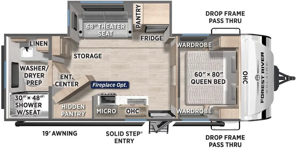 2026 Forest River Solaire 2420RBS floor plan