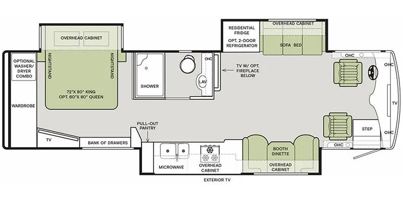 2019 Tiffin Allegro Breeze 33 BR floor plan