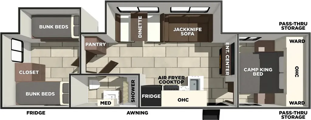 2026 Prime Time Tracer 308BH floor plan