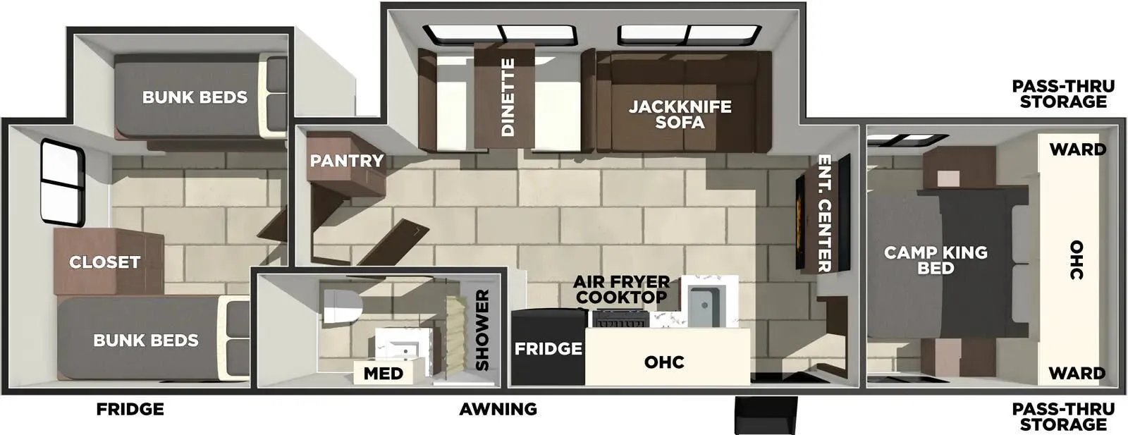 2026 Prime Time Tracer 308BH - Floor plan