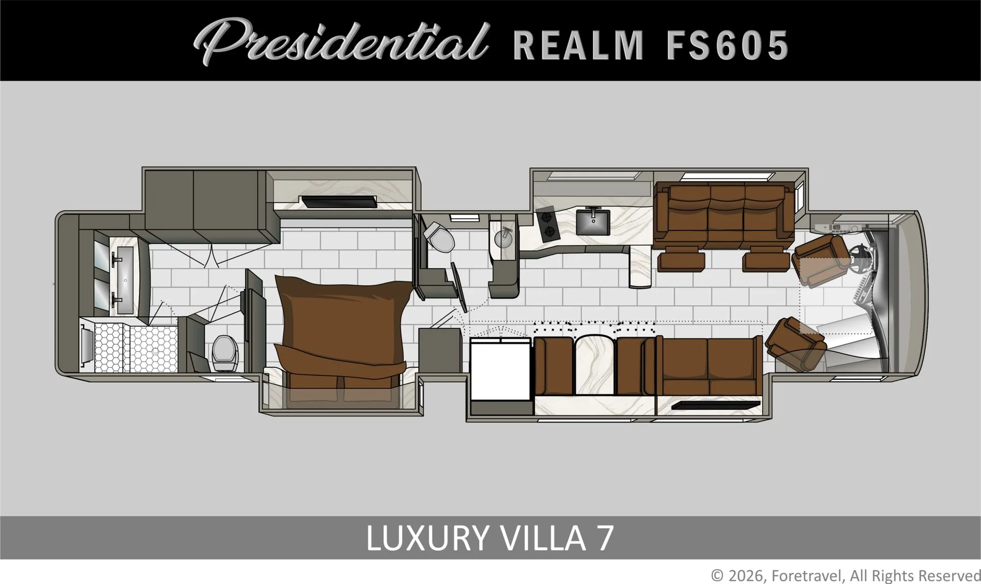 Foretravel Realm Presidential LV7 floor plan