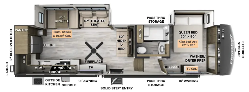 Forest River Flagstaff Classic F376RK floor plan