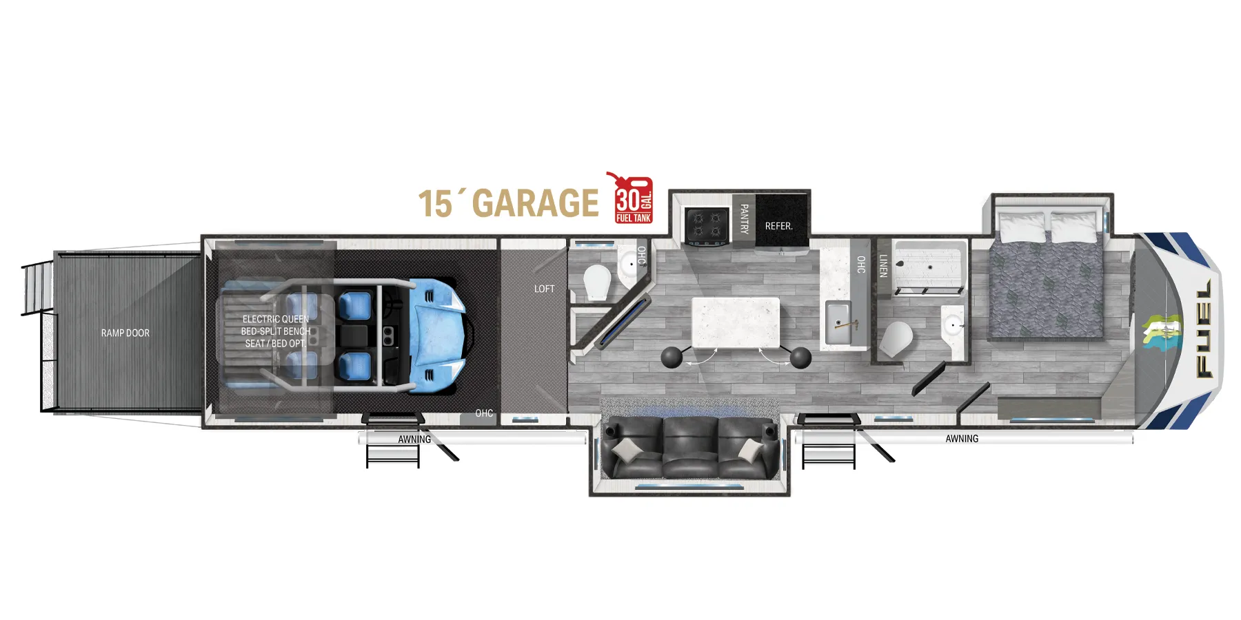 Heartland Fuel Fifth Wheel 395 floor plan