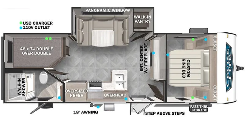 Forest River Salem Cruise Lite 240BHXL floor plan