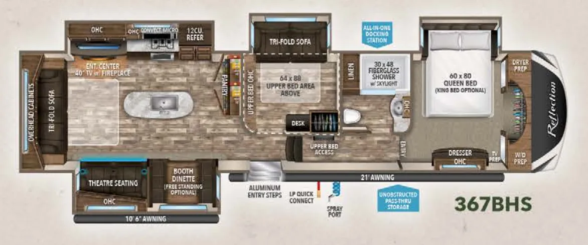 Grand Design Reflection 367BHS floor plan