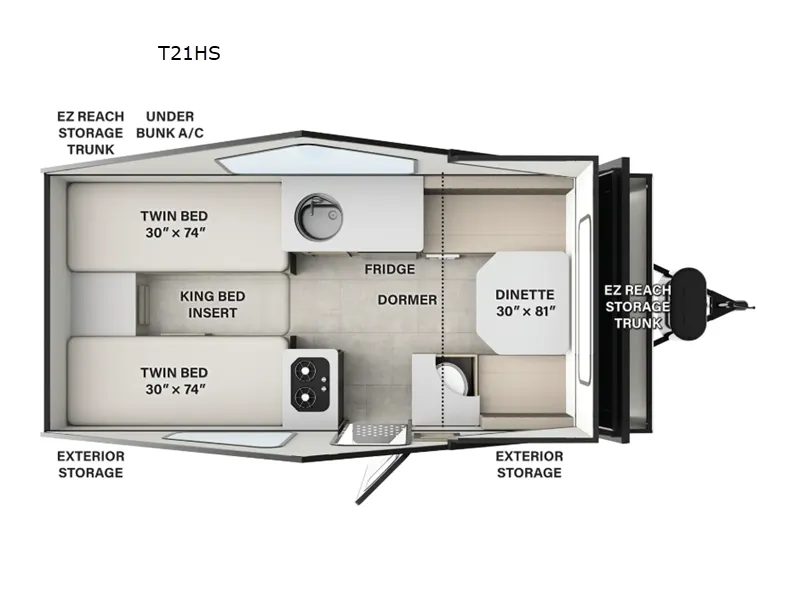2026 Forest River Flagstaff Hardside T21HS floor plan