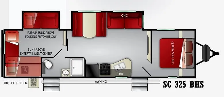 Cruiser RV Shadow Cruiser 325BHS floor plan