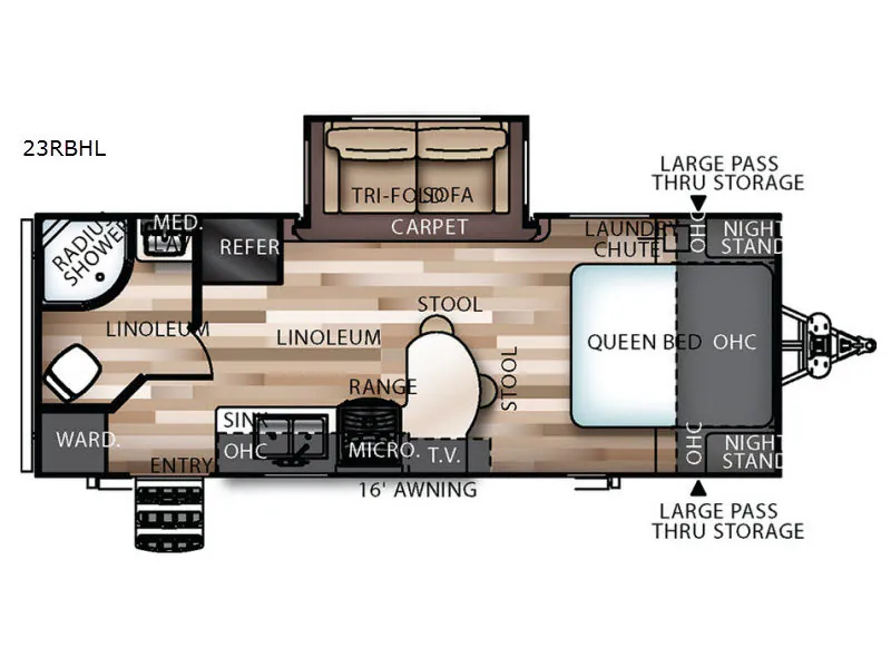2017 Forest River Salem Hemisphere Hyper-Lyte 23RBHL - Floor plan